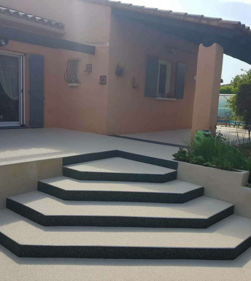 Pose granulat marbre